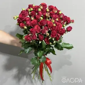 Красные кустовые розы "Марибэль" 60 см